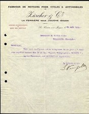 Facture 1912 ZURCHER & Cie