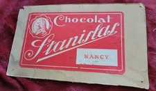 ANCIENNE PUBLICITé DU CHOCOLAT STANISLAS DE NANCY SUR CARTON - DANS SON JUS-