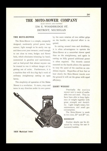 1926 moto mower lawn - 1926, moto-mower