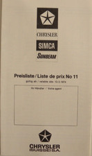 Petite brochure tarif CHRYSLER