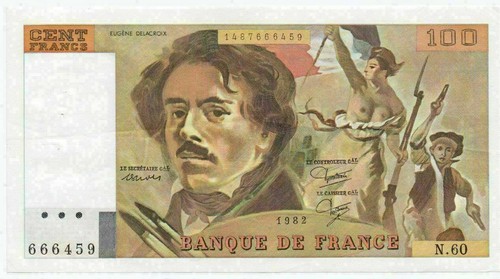 100 francs delacroix 1982 - francs,