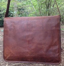 18 Vintage USA Fabriqué Homme Cuir Véritable Sac à Main Épaule Sacoche Messager