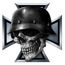  CROIX DE FER TETE DE MORT MALTE BIKER BOBBER VW DUB AUTOCOLLANT STICKER CA189. 