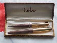 Parker 51 Parure stylo plume porte-mine cacao vintage fountain pen mechanical pe