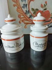 Pot X 2 Confiture maison et Moutarde Bistrot Porcelaine d'Auteuil Paris LOBJOY