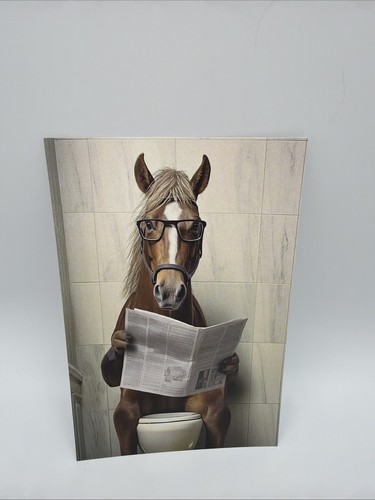 Affiche humoristique cheval - cheval, wc