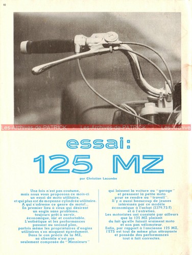 Essai test 125 1970 - 125,