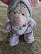DOUDOU PELUCHE DISNEY NICOTOY PORCINET PYJAMA CAPUCHE ROSE MAUVE 25cms 