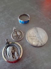 ANCIEN LOT DE BIJOUX ARGENT MASSIF 925 ET 5 FRANCS SEMEUSE