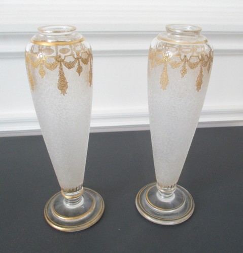 Paire vases cristal - paire, en
