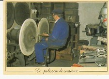 Carte postale 10x15cm petit vieux métiers d'antan campagne polisseur de couteaux