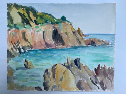 Aquarelle sur papier - , ile