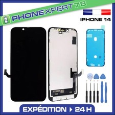 ECRAN LCD RETINA VITRE TACTILE ASSEMBLÉ SUR CHASSIS POUR IPHONE 14 NOIR + OUTILS