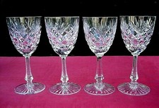 SEVRES NEVADA 4 WINE GLASSES WEINGLÄSER VERRES A VIN 15CM 15 CM CRISTAL TAILLÉ