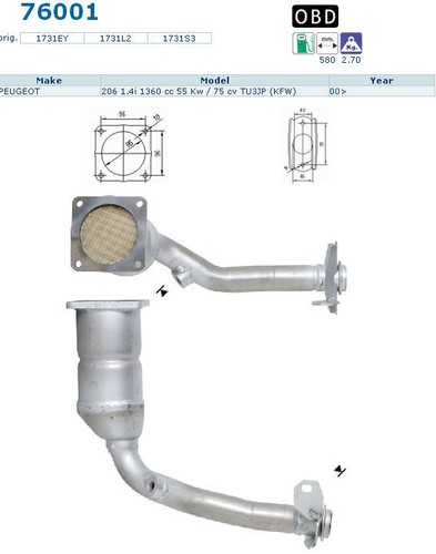 Pot catalytique peugeot - pot,