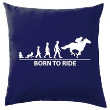 Né À Ride Cheval - Coussin - Chevaux Equitation Cavalier Amour Jockey Équipement