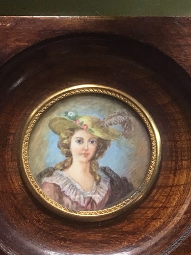 Portrait miniature xixème - portrait,