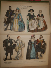 Zur Geschichte Der Costüme (vers 1880) planches couleurs