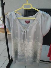 chemisier gris et blanc La City T3 TBE