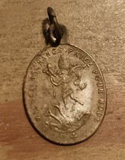 Fine Médaille Religieuse Ancienne Archange Michael St Joseph 