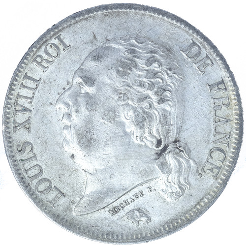 Louis xviii francs - xviii-5, 1824