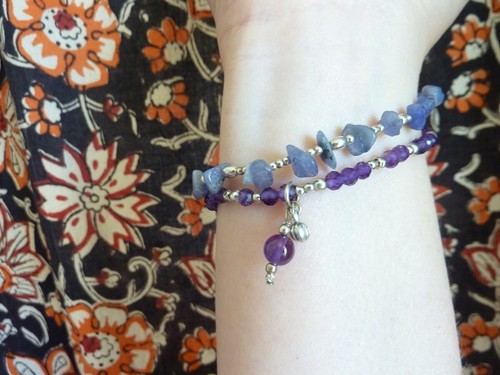 Bracelet tanzanite perles - bracelet,