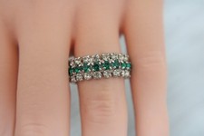 Bague finition rhodium sertie