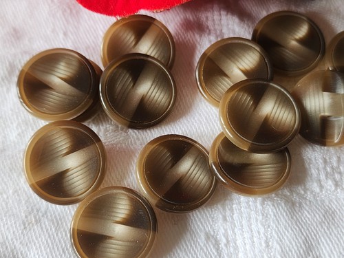 Lot boutons vintage marron - lot,