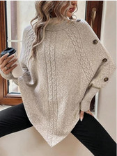 Pull femme col roulé torsadé