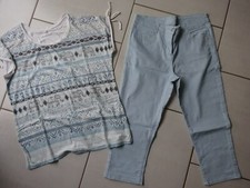 ENSEMBLE PANTACOURT + TEE SHIRT "PLUS"  FEMME  taille 40 TBE