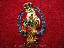 Broche "Perroquet" doré style