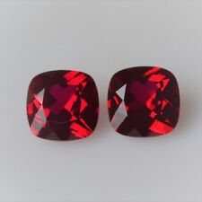 Paire de Rubis Hydrothermal Rouge Sang = 18,205 ct Taille Carré