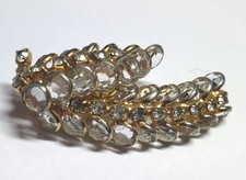 Superbe broche ancienne métal doré et Strass Verre Swarovski Magnifique