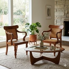 Fauteuils Anciens Teck Paille