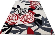 Tapis contemporain rouge et