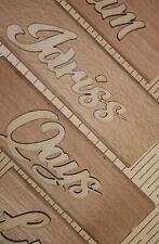 Prénom en bois sur plaque pour porte de chambre (personnalisable) 6.5x17cm 