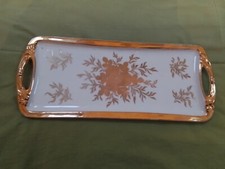 Ancien plat à cake décoré main