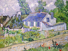Vincent Van Gogh,  Affiche grand format, "Maisons à Auvers", 1890   / 60 x 80 cm