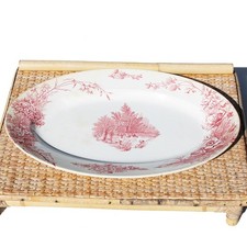 Ancien plat ovale 38 cm en faïence de Pexonne modèle Champêtre