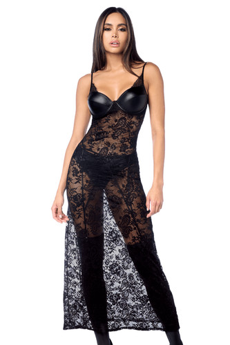 Robe longue sexy dentelle - robe,