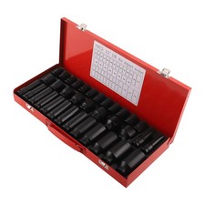 Jeu de 35 douilles à choc 1/2" de 8 à 32 mm Coffret Douille Longue à Chocs
