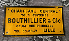 plaque ancienne chauffage central bouthillier et cie