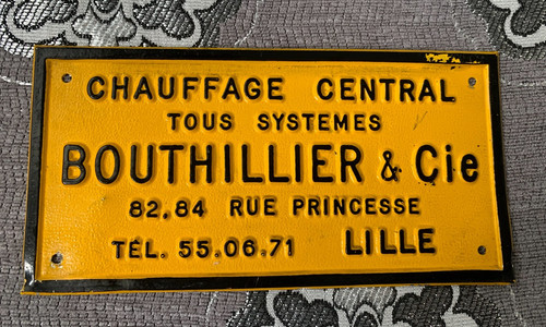 Plaque ancienne chauffage - plaque,