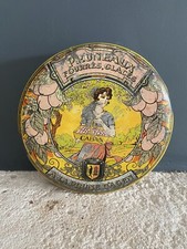 Boîte Métal Ancienne Ronde Publicitaire Pruneaux D’Agen Collection Art Déco