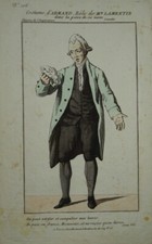Gravure COULEUR COSTUME THEATRE MARTINET EMPIRE HOMME ANGLAIS COMEDIE 1810