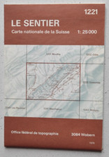 CARTE TOPO - 1/25000 -1221-Le Sentier - Office fédéral Suisse Topographie - 1979