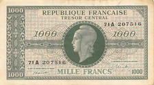 France 1000  Francs  ND. 1944
