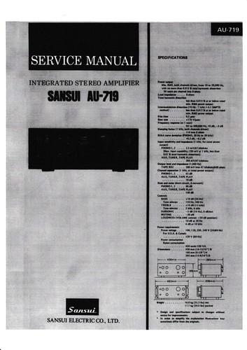 Service manual for sansui - service,