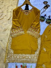 Français Crêpe Kurti & Pantalon Ensemble Léger Ethnique Pour Femme Entièrement