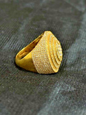 2.50 CT Coupe Ronde Imitation Diamant Homme Engagement Bague 14K Jaune Plaqué Or